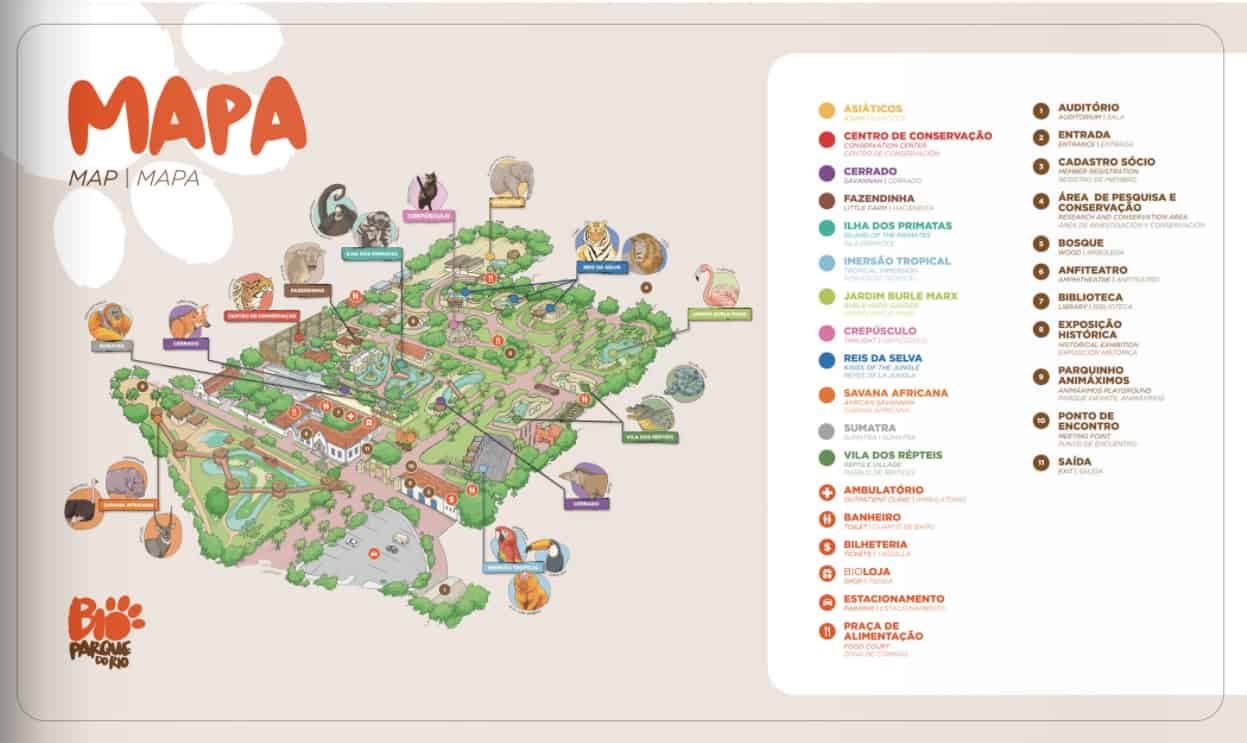 Mapa do Bioparque Rio de Janeiro